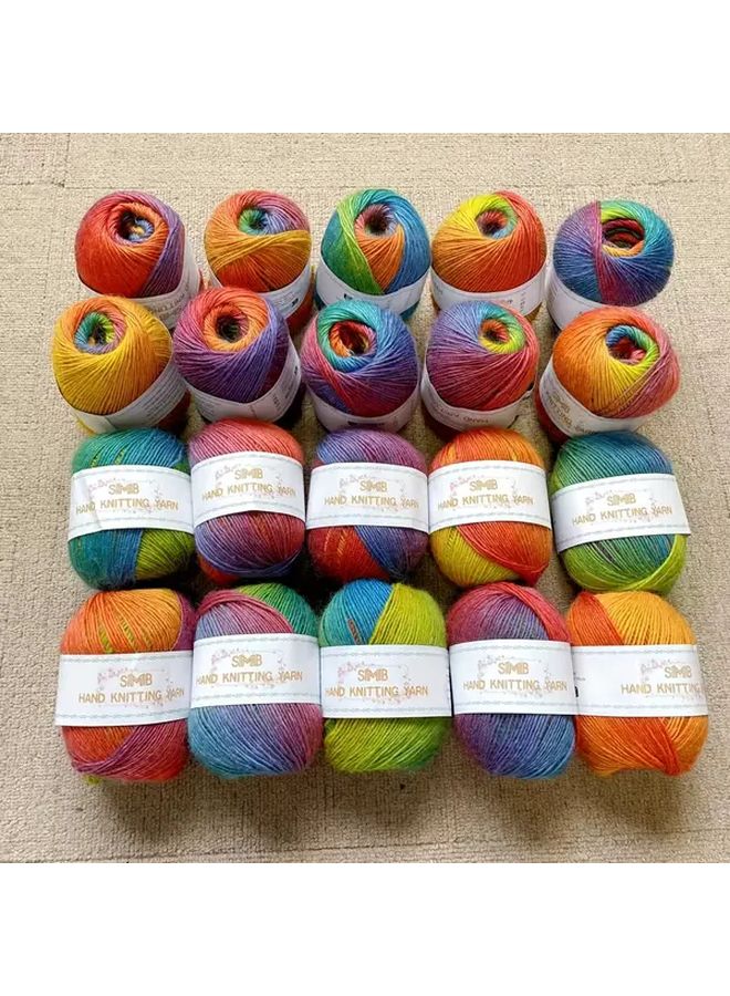 Color 2730 13 20pcs Wool Tie Dye Yarn Skeins For Crochet Knitting Shawls Scarves Hats - Image 1